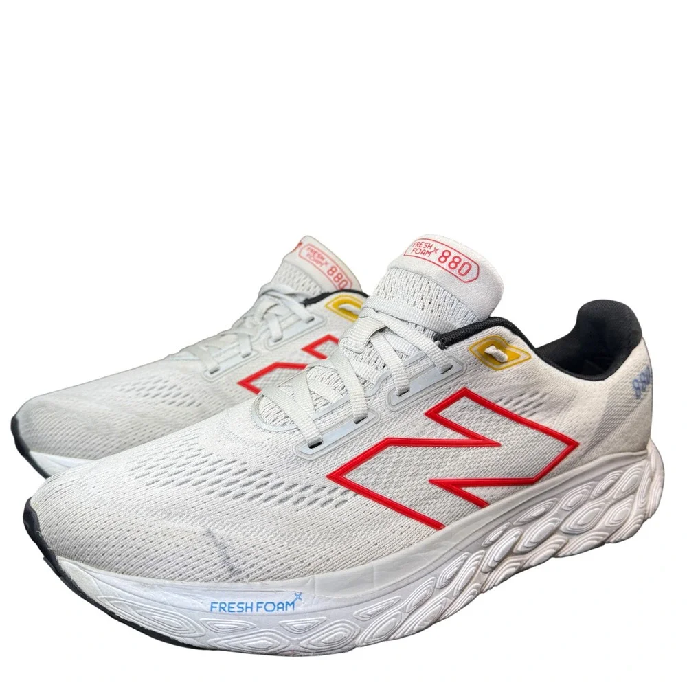 New Balance Fresh Foam X 880 v14 Mens 9.5 Wide Running Shoes White Red M880F14